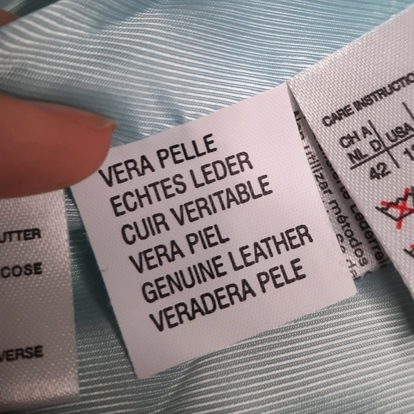 MaxMara Light Blue Leather Jacket 12 - Picture 7 of 12